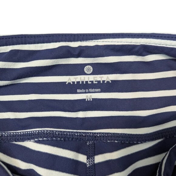 Athleta Chaturanga Navy & White Striped Cropped Leggings SZ - M - Picture 5 of 5